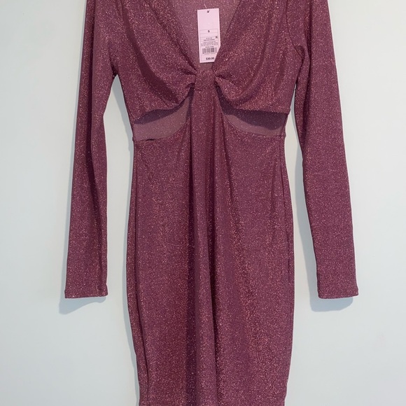 Wild Fable Pink Sparkling‎ Long Sleeve Women’s Dress Size S - Picture 1 of 6